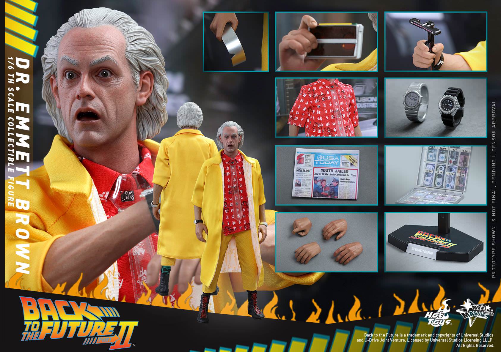 Doc - Dr. Emmett Brown   Sixth Scale Figure by Hot Toys Movie Masterpiece Series